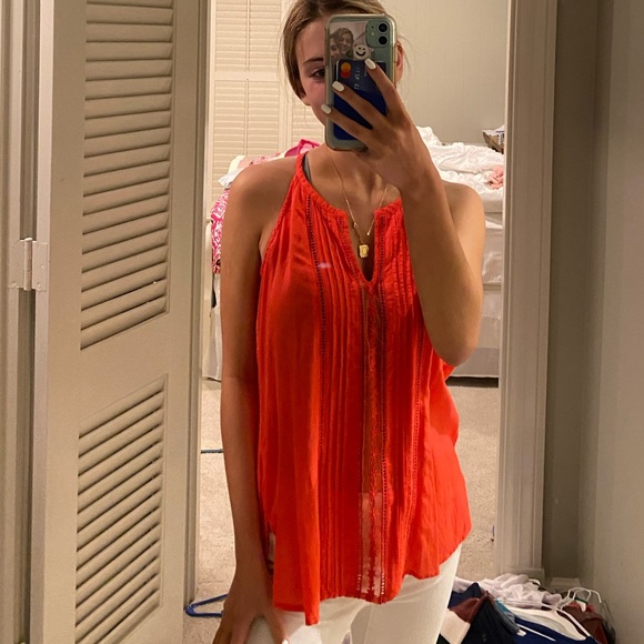 old navy orange halter tank top - Picture 3 of 4